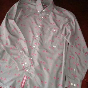 Pepe Jeans London Men's Gray Red Dress Shirt L